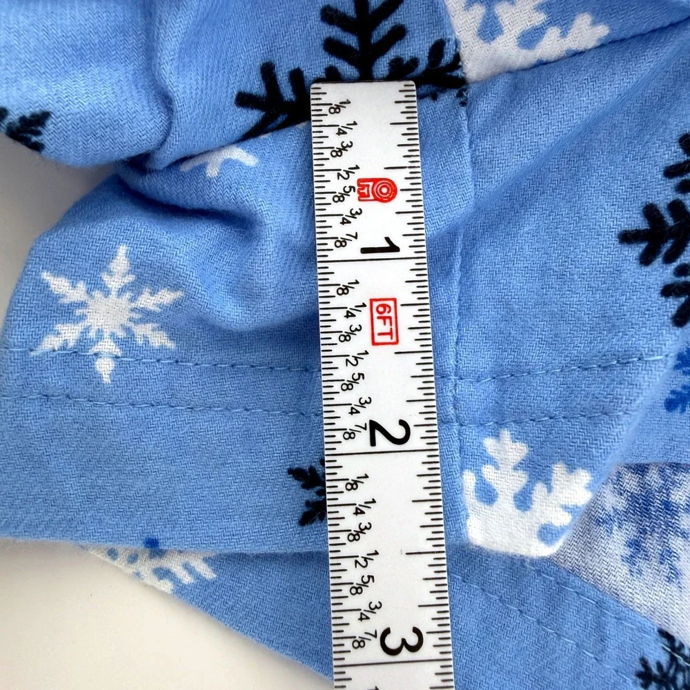 J Crew Flannel Lounge Shorts Womens‎ Large Blue Snowflake Pajama Sleepwear NWT